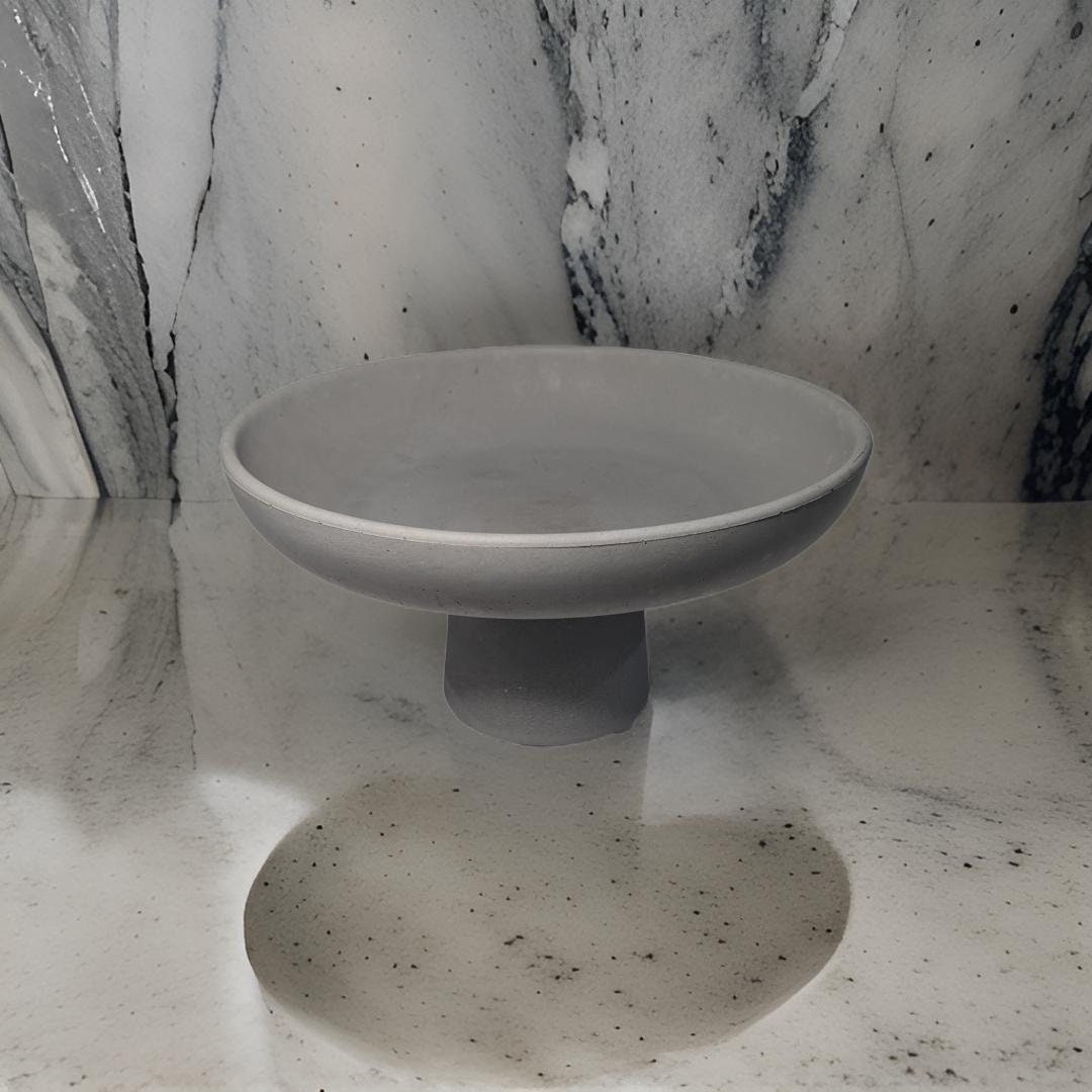 Gray Concrete Large Pedestal Bowl