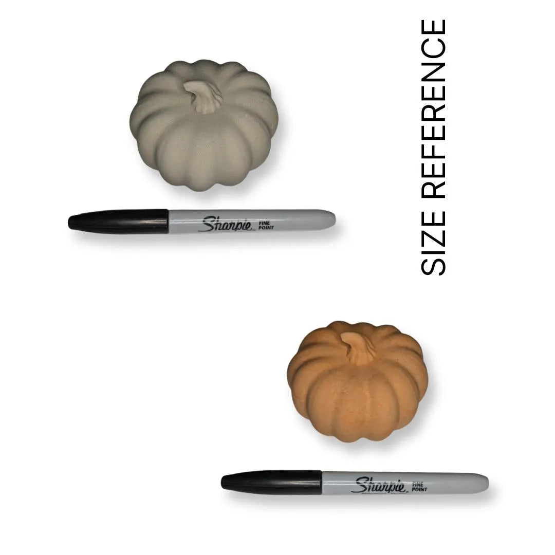 3.5 Inch Concrete Pumpkin- White, Orange & Blue