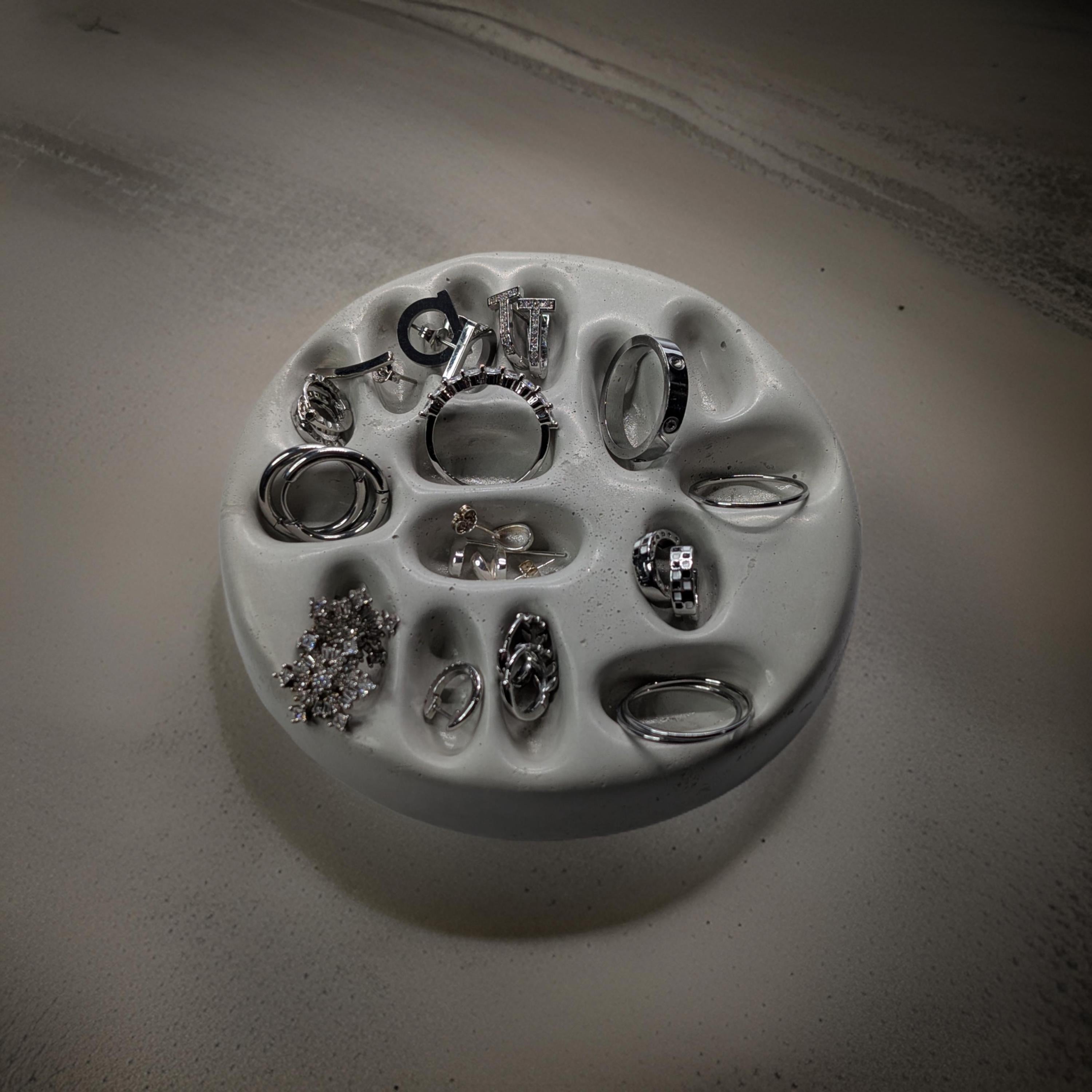 Concrete Minimalist Ring & Earring Jewelry Organizer| Modern Home Organization