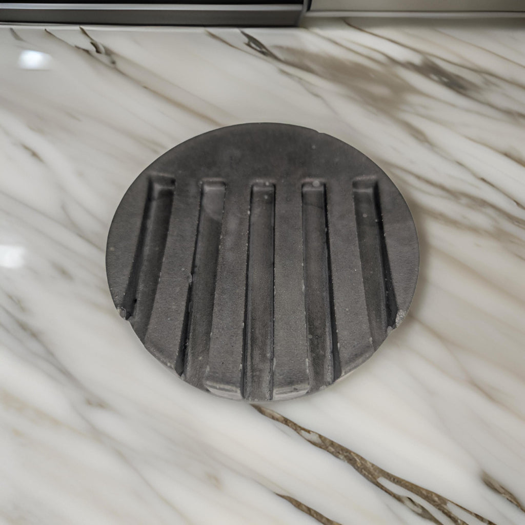 Round Concrete Waterfall Soap Dish
