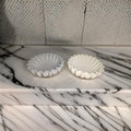 Concrete Ruffle Trinket Dish - Fluted Scalloped Jewelry Bowl - Ribbed Catchall Tray - Modern Minimalist Home Decor - Concrete Vessel