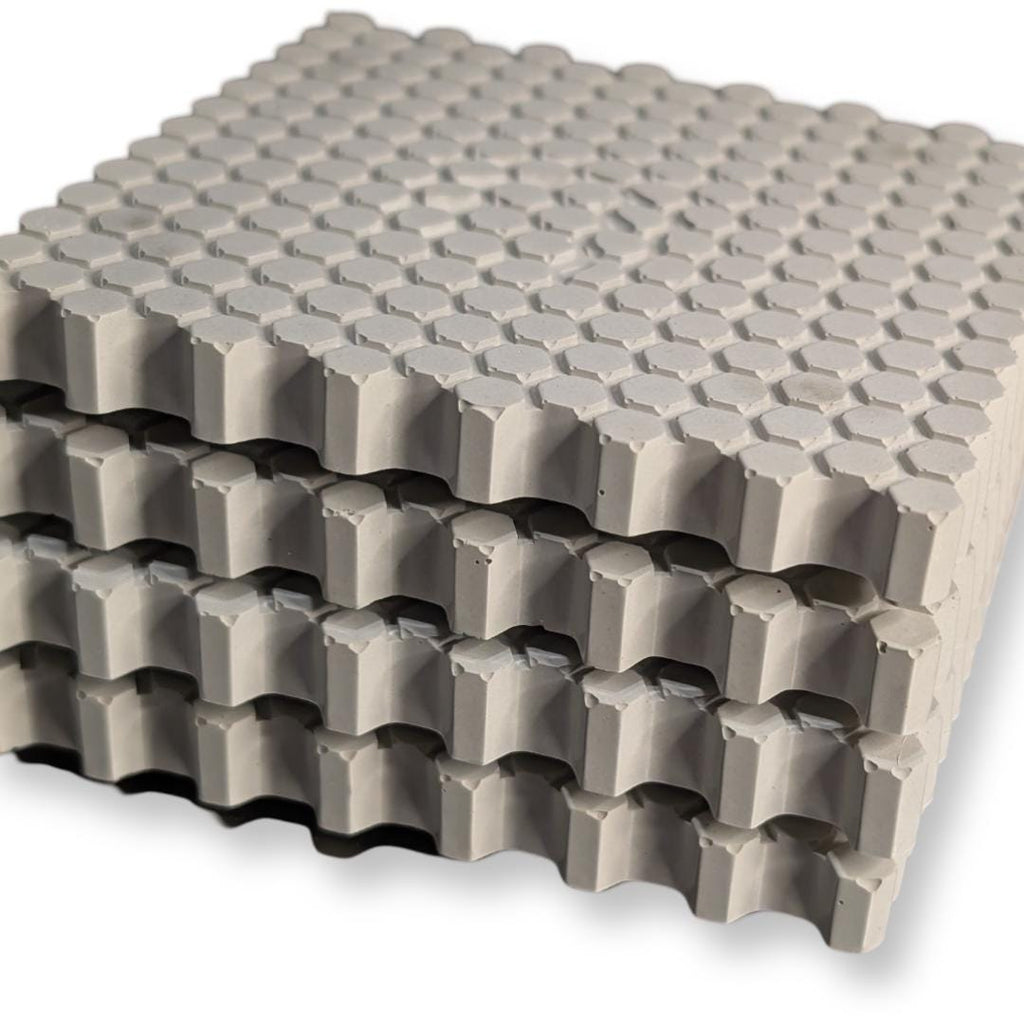 HexGrip Concrete Coasters: Modern Honeycomb Texture, Minimalist Set