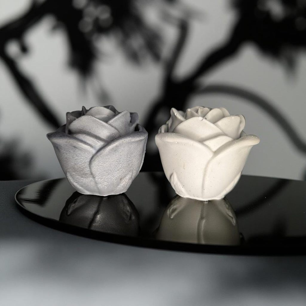 Rosebud Concrete Jar- Elegant Storage Container & Decorative Accent