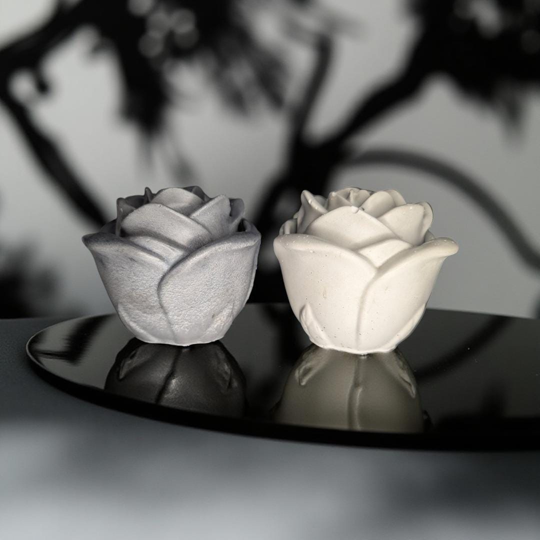 Rosebud Concrete Jar- Elegant Storage Container & Decorative Accent