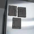 Modern Abstract Concrete Fridge Magnet Set (Pack of 3)
