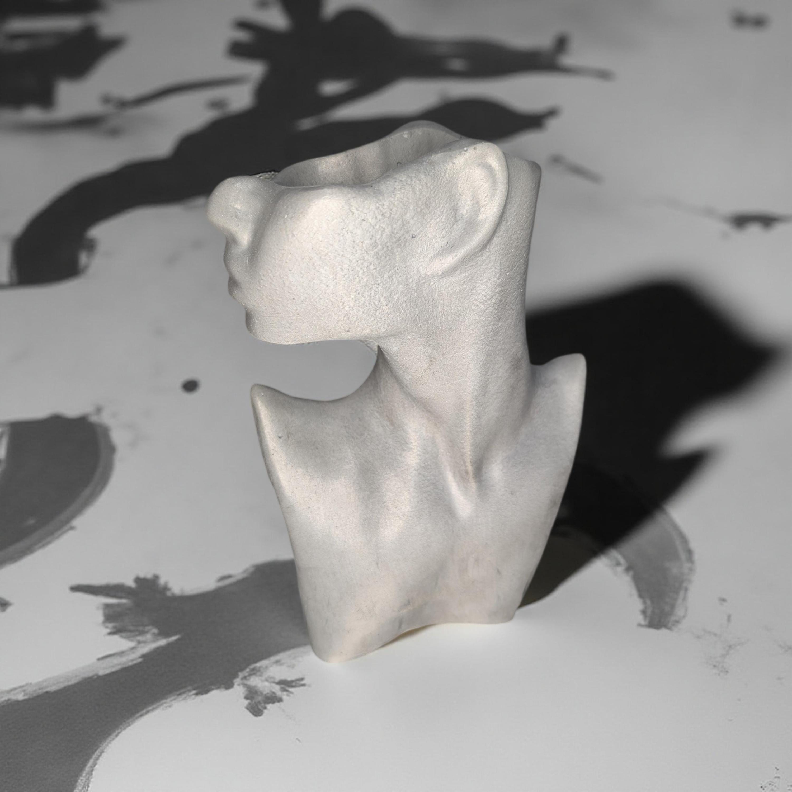 Abstract Concrete Woman Vase – Modern Feminine Sculpture, Minimalist Home Decor