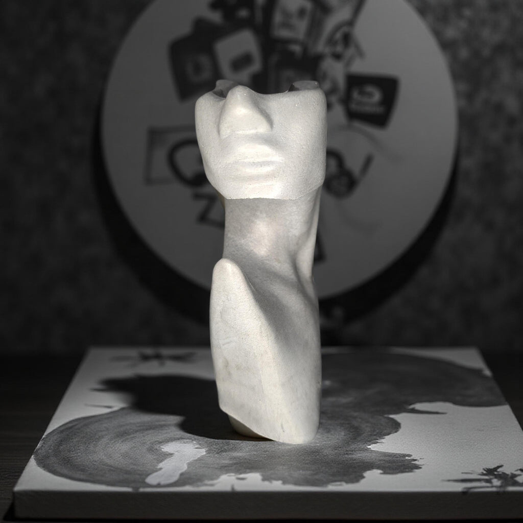 Abstract Concrete Woman Vase – Modern Feminine Sculpture, Minimalist Home Decor