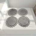 Handmade Gray Concrete Beaded Coasters – Set of 4 or 8, Sealed & Waterproof