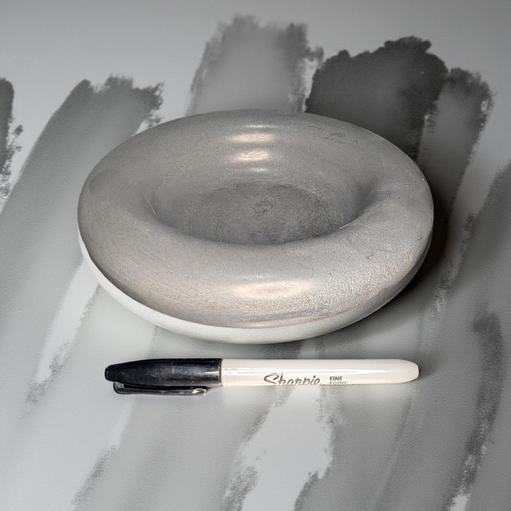 Modern Concrete Catchall Tray – Minimalist Round 7.8 Inch Decorative Dish