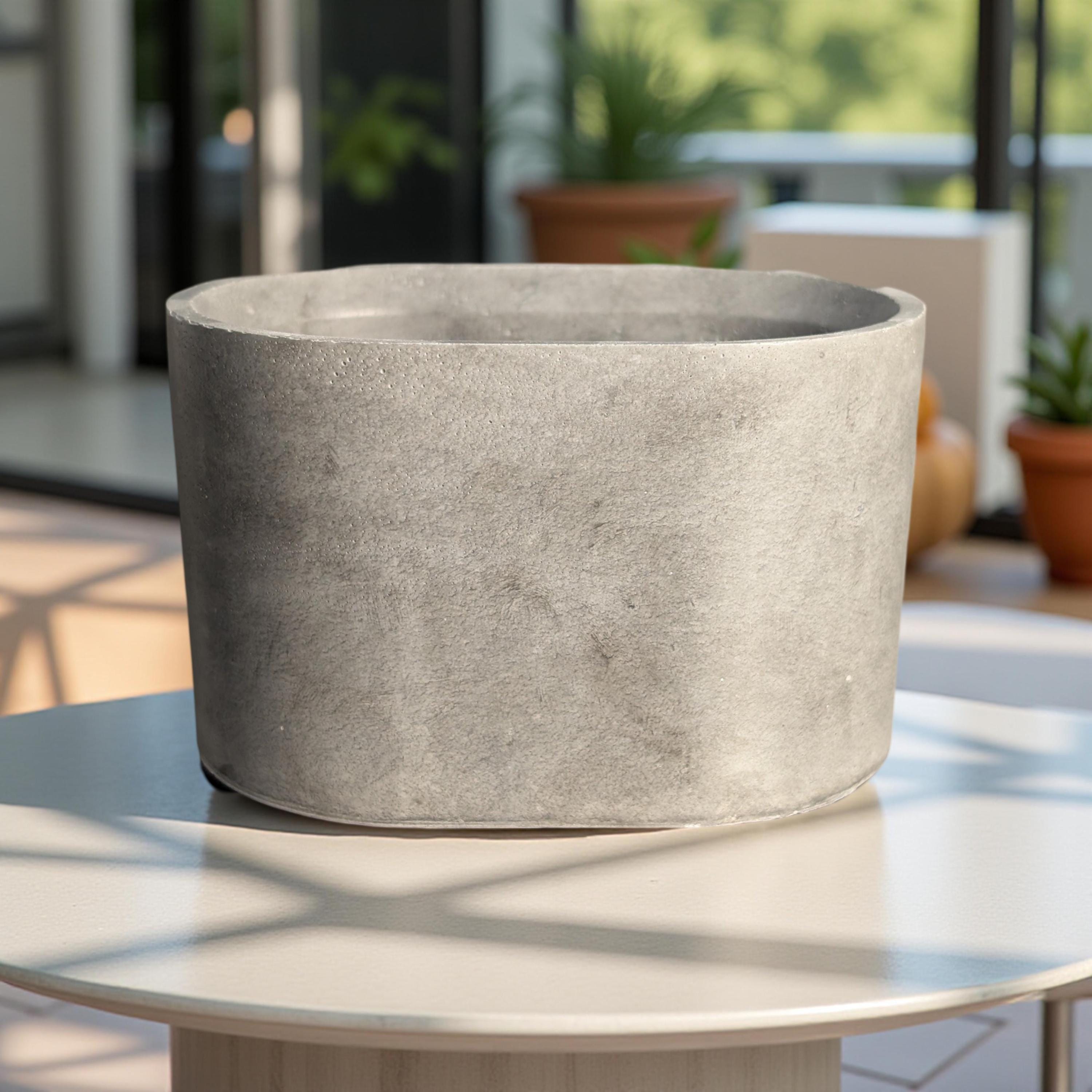 Handmade Concrete Oval Planter: Modern Minimalist Decor (4"x3")