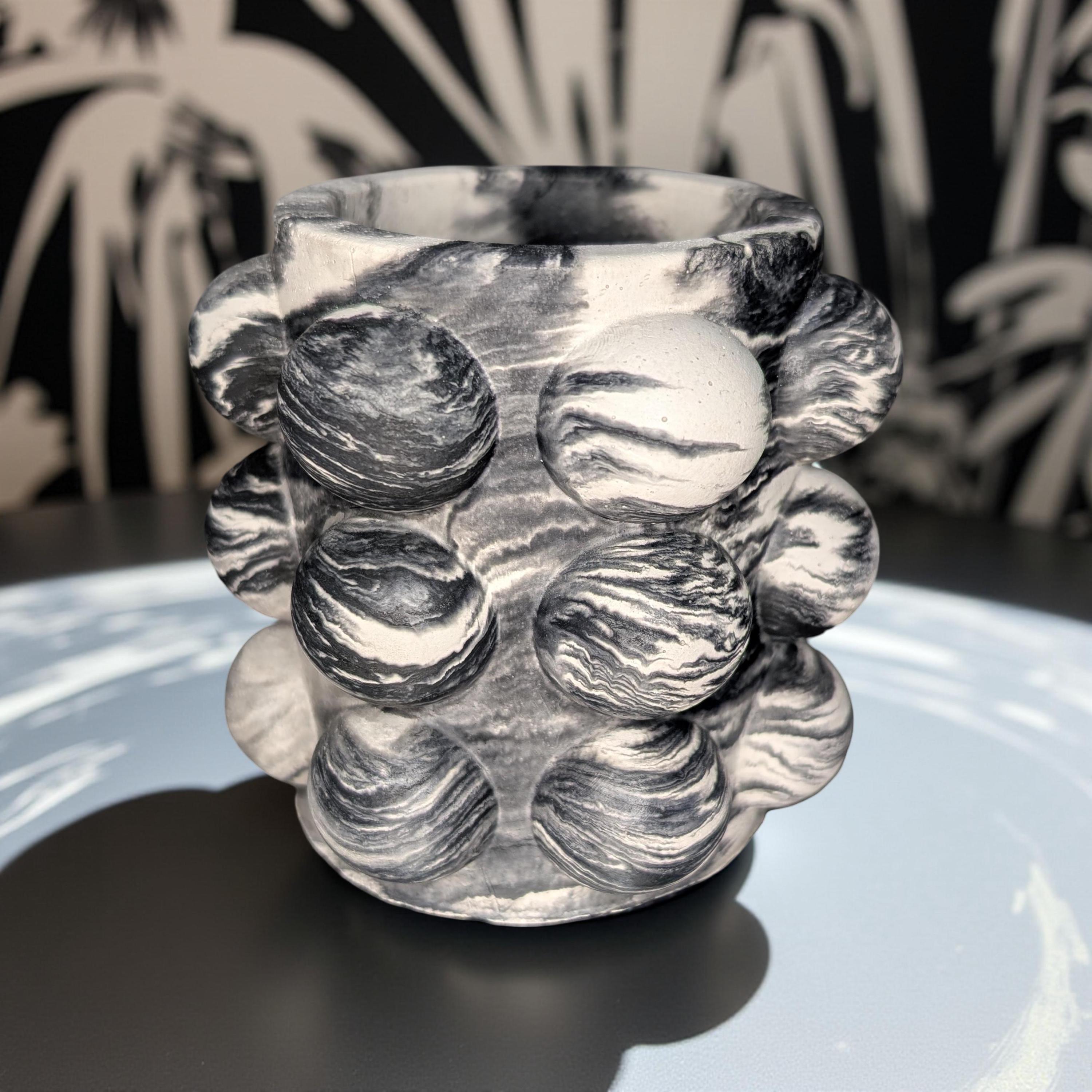 Modern Concrete Bubble Jar: Decorative Storage Organizer