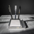 Concrete Desk Organizer | Pen Holder, Post-It Note Holder & Phone Stand | Modern Minimalist Office Accessory