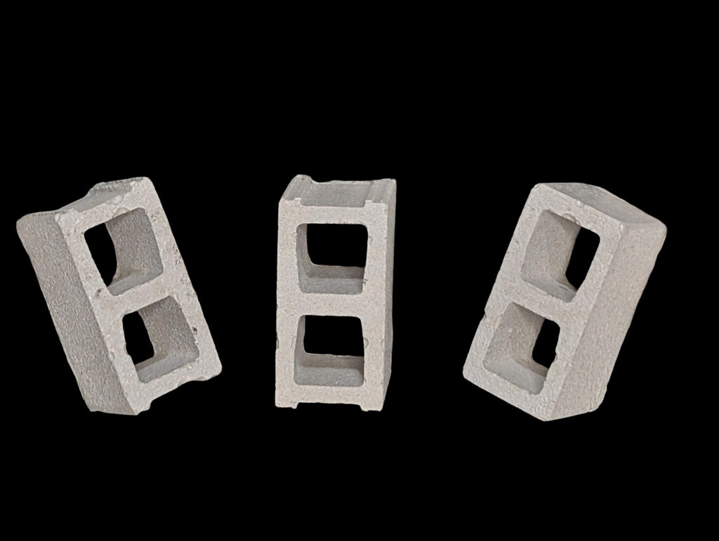 Mini Concrete Cinder Blocks | 1:12 Scale Realistic Tiny Bricks | Dollhouse Miniatures | Set of 2 Designs | Modern Industrial Decor
