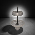 Handmade Concrete Tiered Tray with Adjustable Top | 19" Tall Modern Industrial Display Stand | 2-Tier Concrete Bowl Organizer