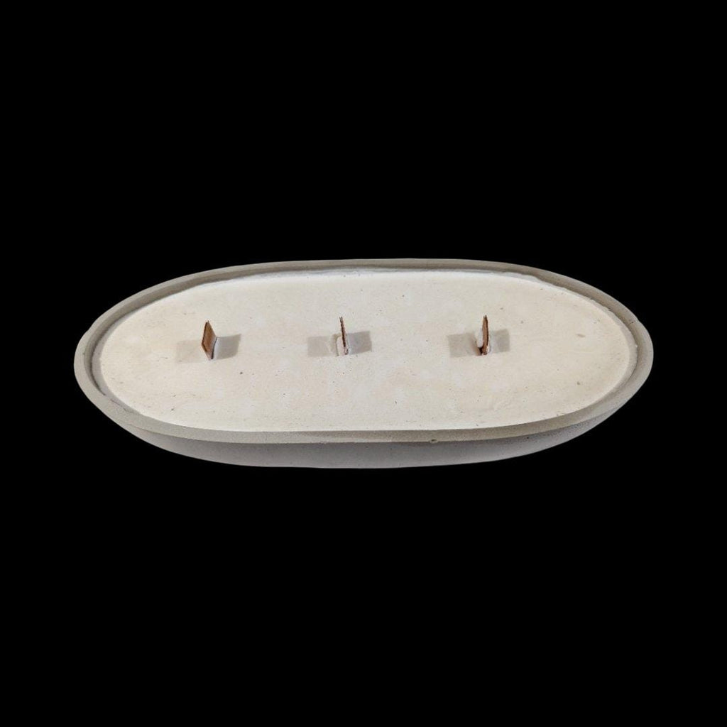Handmade Oval Concrete Bowl Candle – 3 Wick Soy Candle or Decorative Vessel