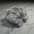 Modern Sculptural Hand Vessel | Concrete Succulent Planter, Industrial Trinket Bowl, Key Catchall | Brutalist Home Decor
