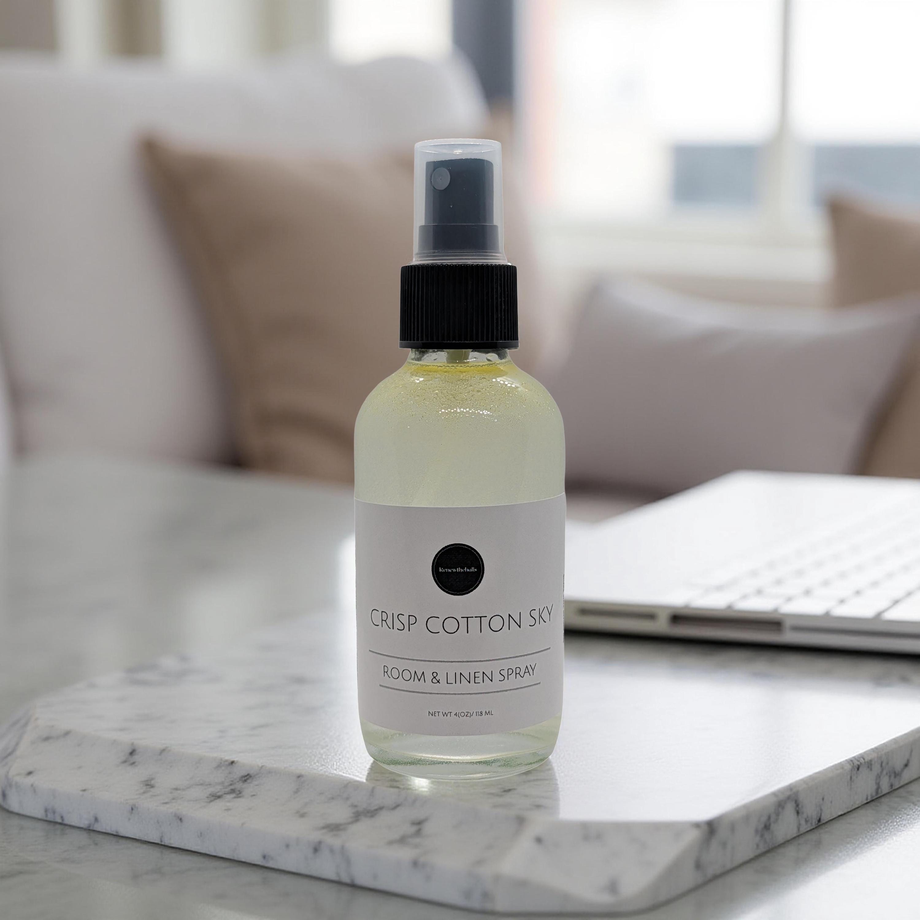 Signature Room & Linen Spray | Designer Inspired Scents | 4oz Glass Bottle Home Fragrance Mist | High Society, Social Hour, Crisp Cotton