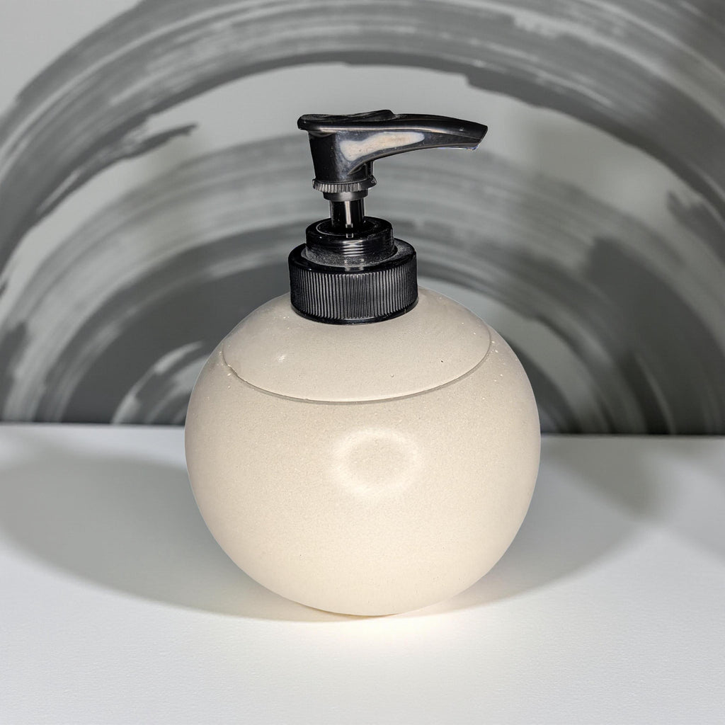 Geometric Concrete Pump Bottle | Resin Sealed Soap Dispenser | Cube or Sphere Lotion Holder | Industrial Home Decor | Natural Cement