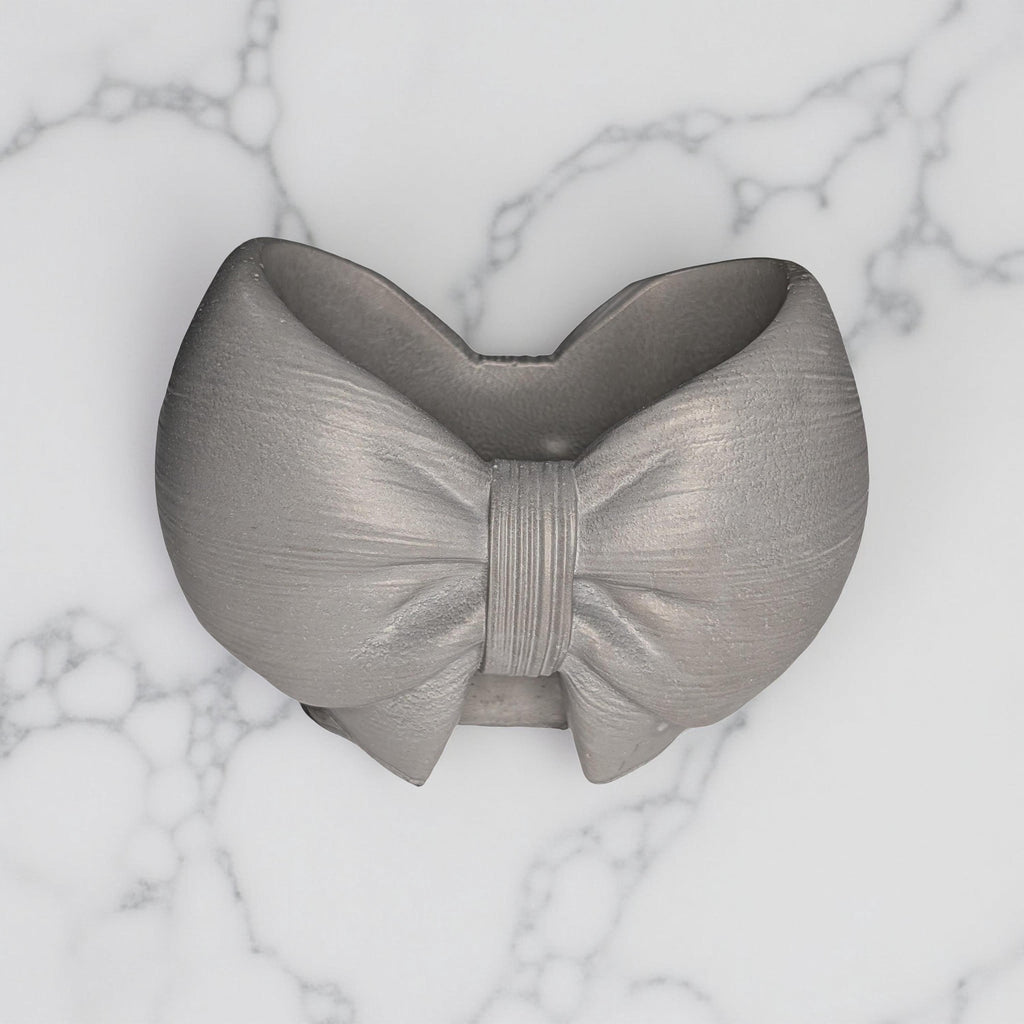 Concrete Bow Planter | Air Plant Holder | Cute Cement Pencil Holder | Trendy Bow Aesthetic | Small Succulent Pot or Makeup Brush Cup