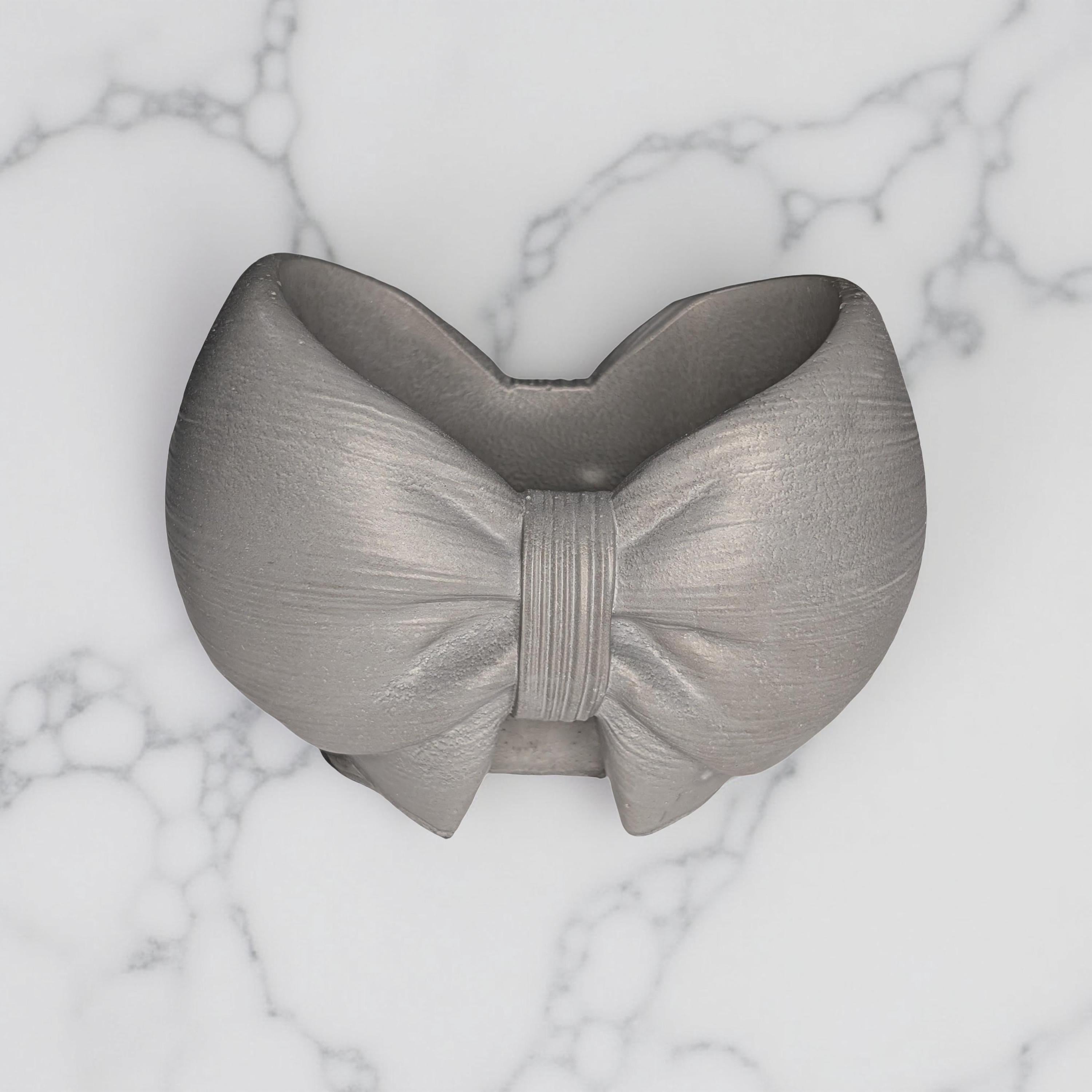 Concrete Bow Planter | Air Plant Holder | Cute Cement Pencil Holder | Trendy Bow Aesthetic | Small Succulent Pot or Makeup Brush Cup
