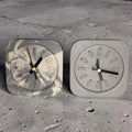 Modern Concrete Desk Clock | Minimalist Table Clock | Industrial Office Decor | Marbled & Gray Concrete Clock | Small Shelf Clock
