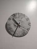 Minimalist Concrete Wall Clock | 10" Industrial Roman Numeral Decor