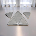 Modular Concrete Triangle Tray Set (5-Piece) - Geometric Trinket Dish & Large Decorative Centerpiece - Minimalist Desk Organizer
