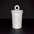 Minimalist Concrete 4.5" Storage Jar with Ring Lid - Industrial Grey or Marble Canister -Modern Bathroom Organizer & Office Desk Decor