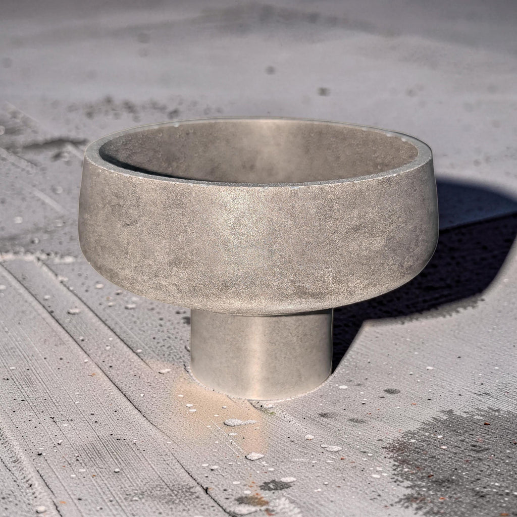 Gray Concrete Pedestal Bowl