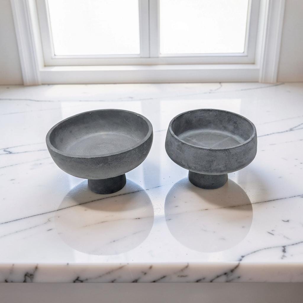 Gray Concrete Pedestal Bowl