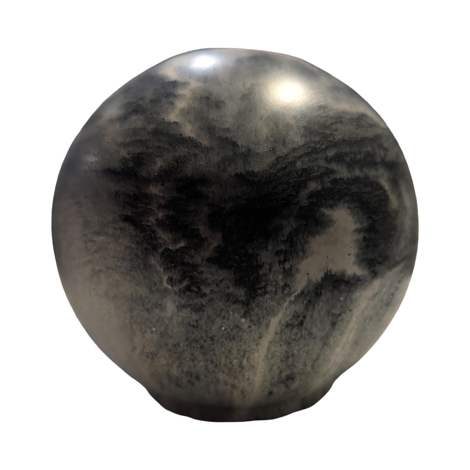 Large 4" Concrete Decorative Sphere -Minimalist Marbled Stone Ball - Modern Industrial Shelf Decor, Brutalist Paperweight, Zen Garden Accent