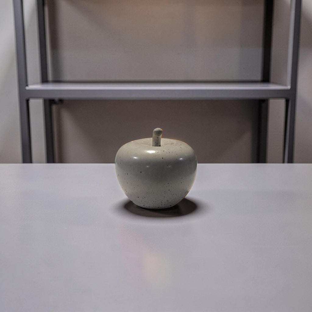 Minimalist Concrete Apple Decor - Industrial Brutalist Sculpture - Modern Farmhouse Paperweight - Natural Concrete Cement Fruit Figurine