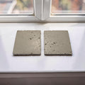 Minimalist Concrete Coasters Set of 2, Modern Industrial Drink Coasters with Cork Feet, Square Cement Product Photography Props