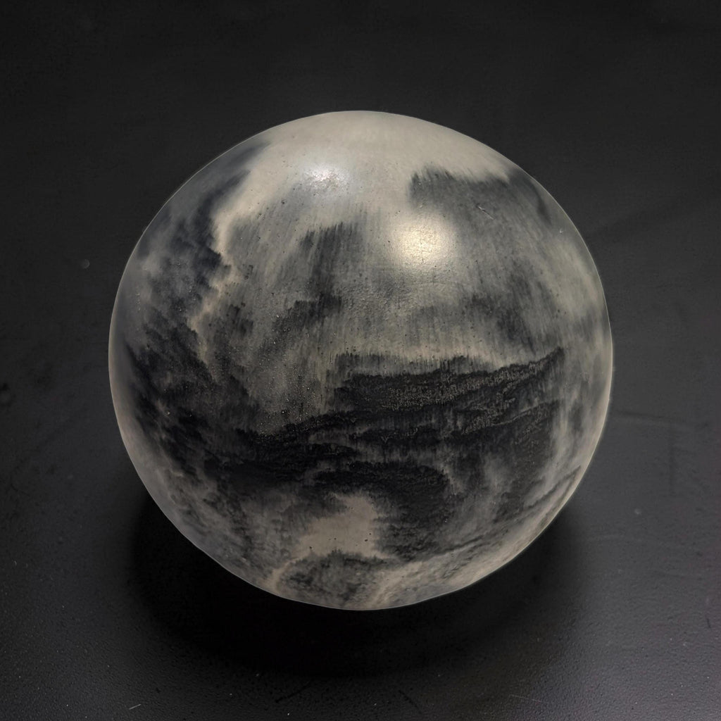 Large 4" Concrete Decorative Sphere -Minimalist Marbled Stone Ball - Modern Industrial Shelf Decor, Brutalist Paperweight, Zen Garden Accent
