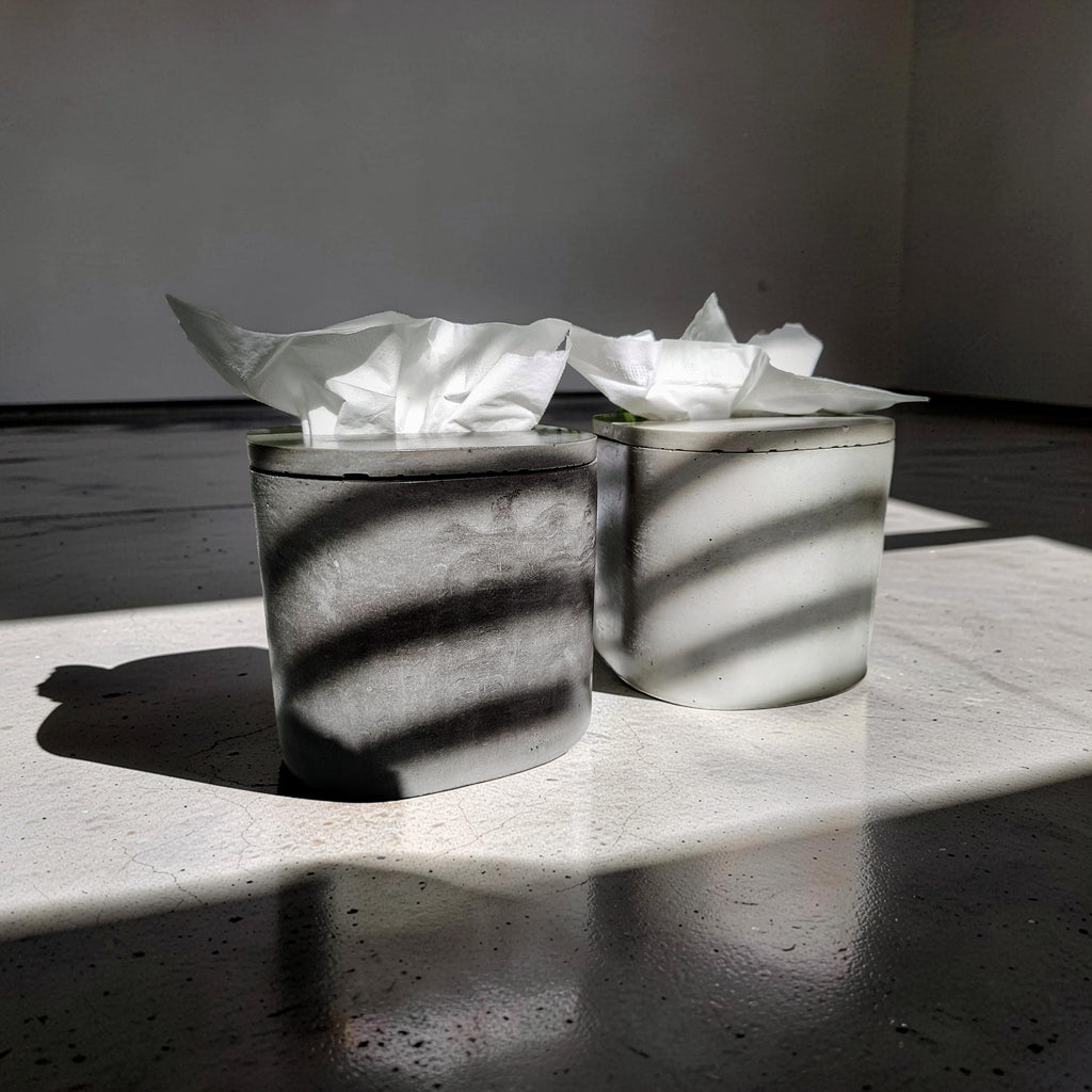 Modern Concrete Tissue Box, Minimalist Vanity Decor, Reusable Facial Tissue Dispenser, Industrial Bathroom Accessories,Refillable Tissue Box