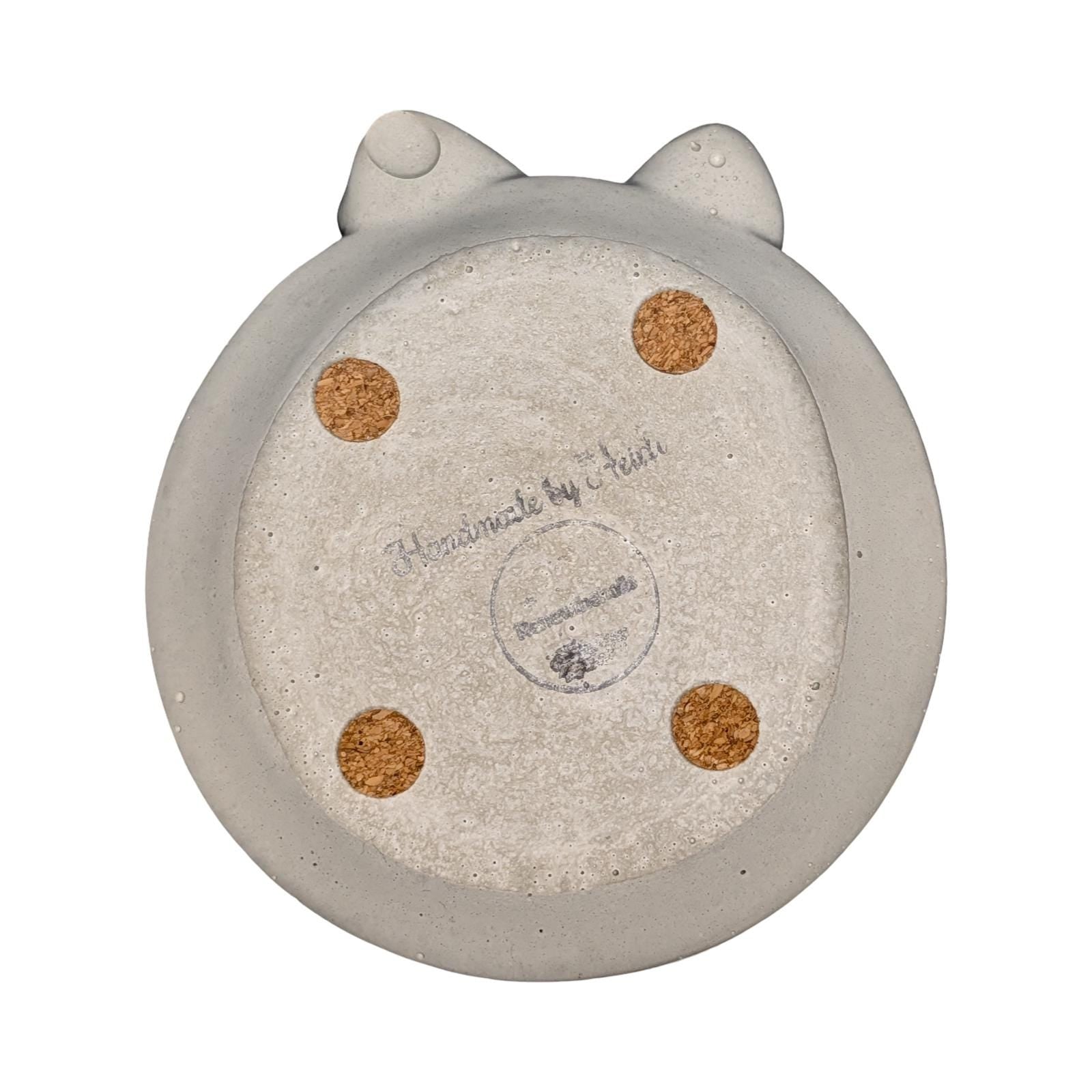Coquette Concrete Bow Ring Dish | Cute Ribbon Jewelry Tray | Round Trinket Bowl | Natural & Grey Coaster Set | Aesthetic Bedroom Decor