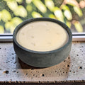 Large 7 Inch Concrete Citronella Candle - 8 Wick Outdoor Candle Bowl - Green Concrete Decor - Brutalist Modern Patio Candle