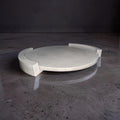 Large Round Concrete Tray with Removable Legs, Modular Grey Decorative Plate, Minimalist Riser Jewelry Dish, Modern Industrial Shelf Accent