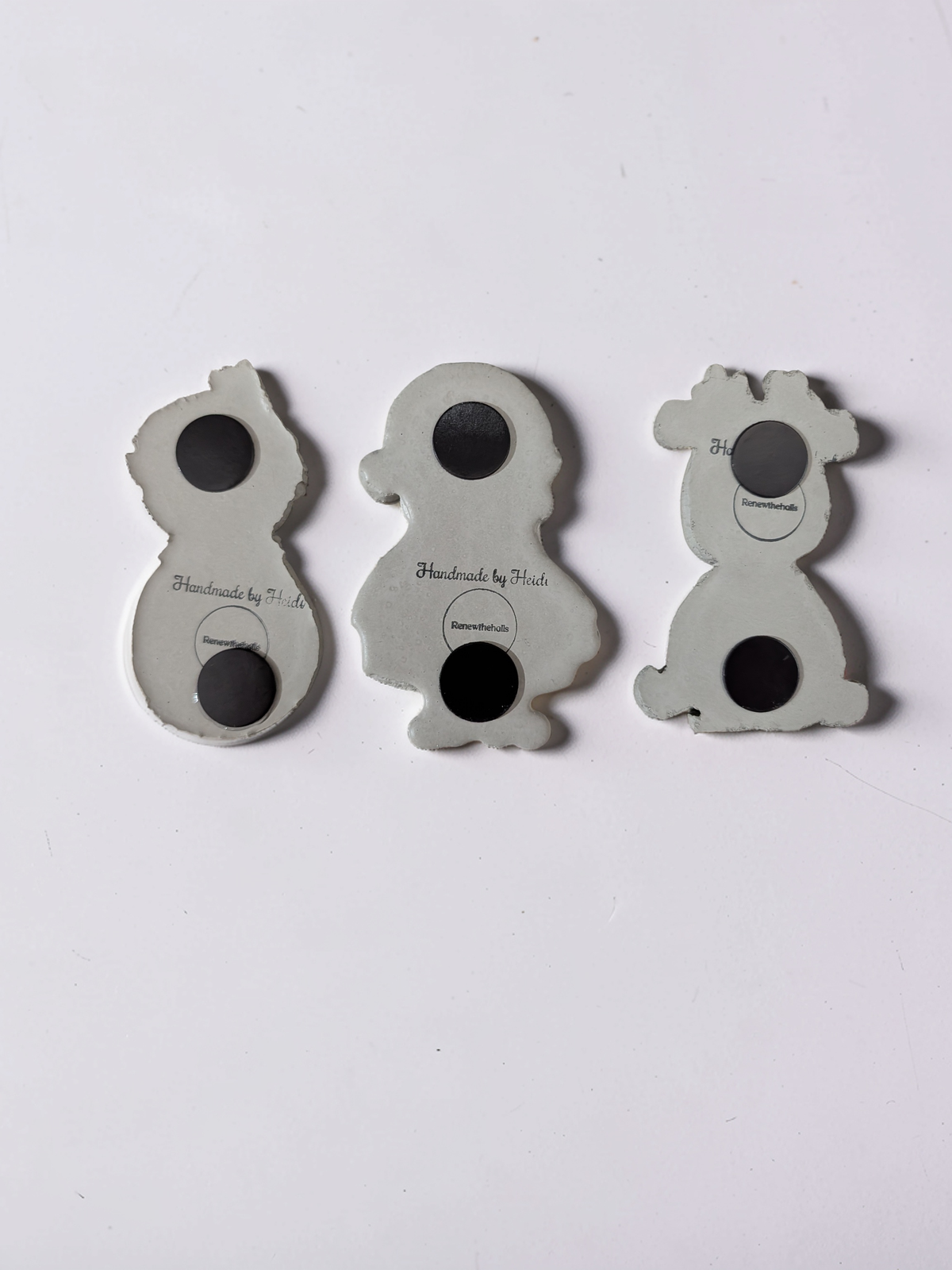 Concrete Christmas Magnets Set of 3, Paint Your Own Santa Snowman Reindeer Fridge Decor, DIY Holiday Craft Activity, Stocking Stuffer Gift