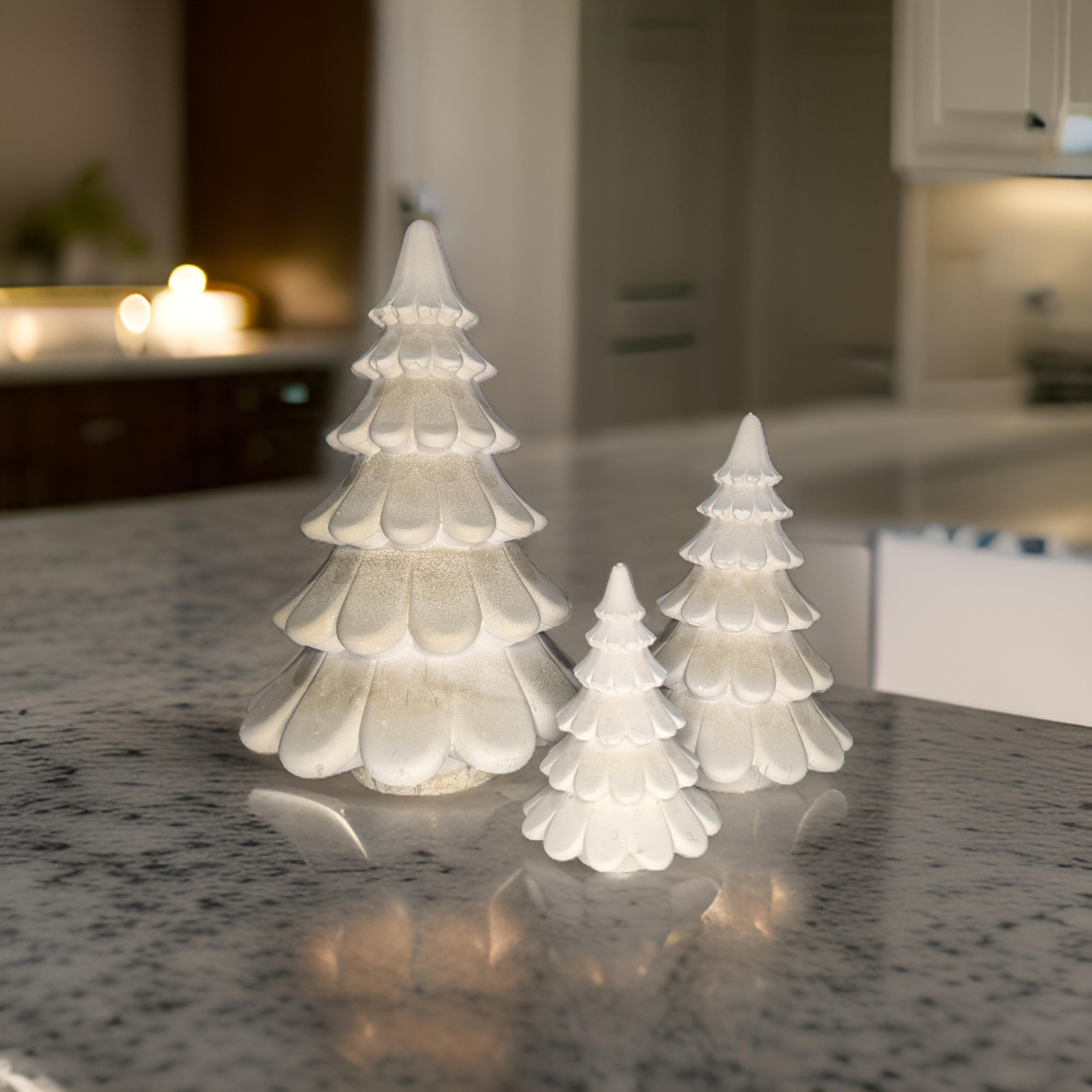 Concrete Christmas Trees, Modern Holiday Decor, Minimalist Christmas Decorations, Cement Tree Set, Gold Silver Natural Concrete, 4" 6" 8"
