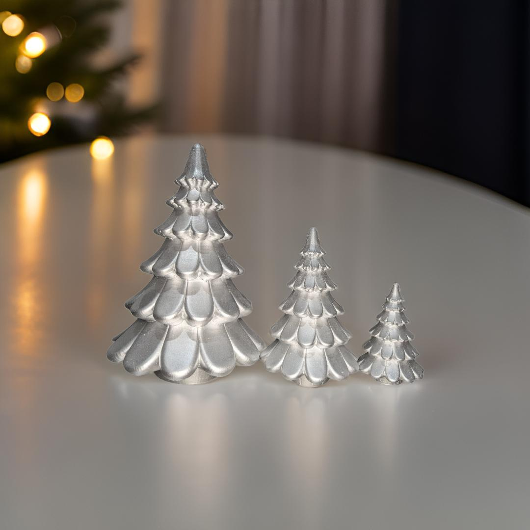 Concrete Christmas Trees, Modern Holiday Decor, Minimalist Christmas Decorations, Cement Tree Set, Gold Silver Natural Concrete, 4" 6" 8"