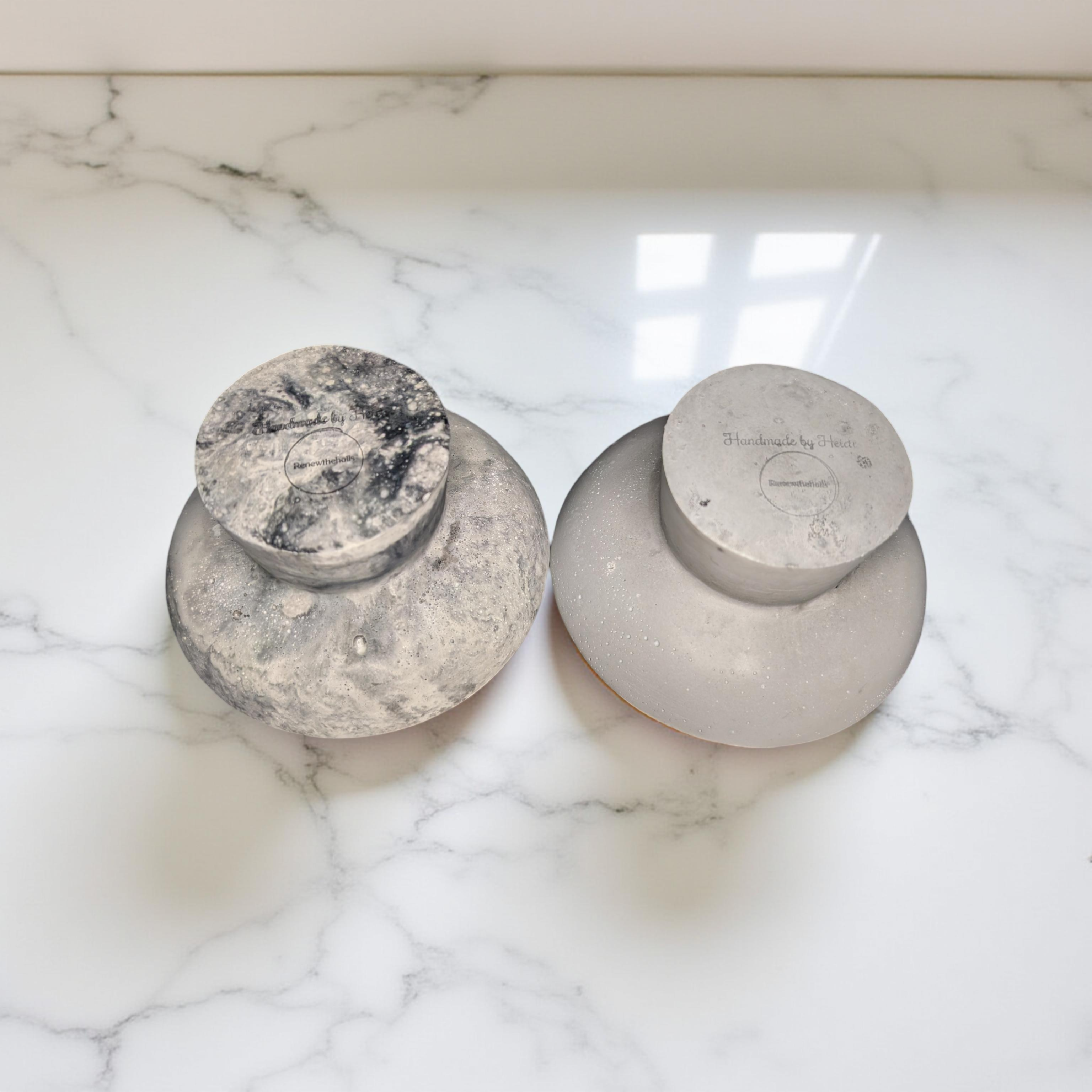 Handmade Concrete Pedestal Bowl – Minimalist Decorative Bowl, Modern Catchall Dish, Rustic Home Decor