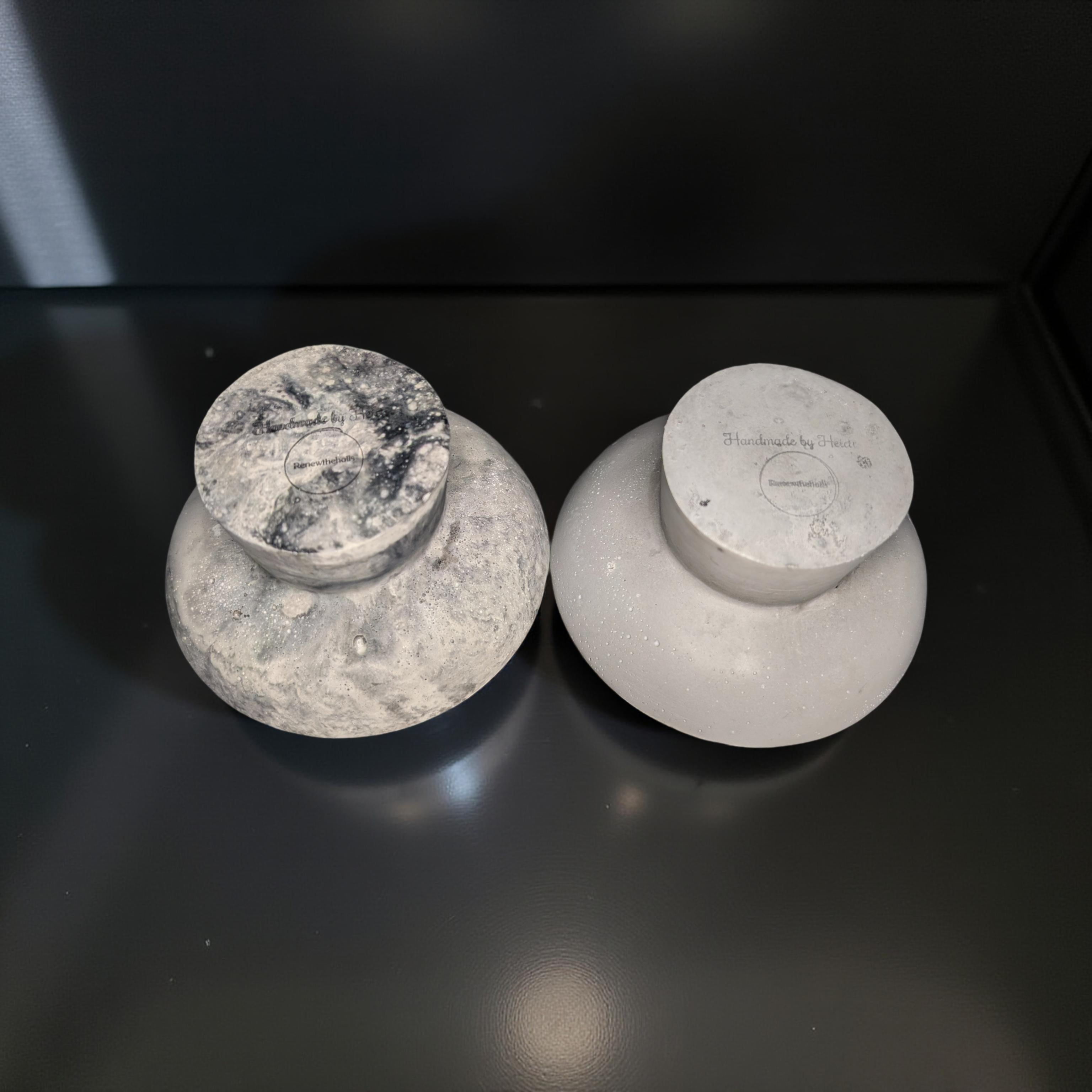 Handmade Concrete Pedestal Bowl – Minimalist Decorative Bowl, Modern Catchall Dish, Rustic Home Decor