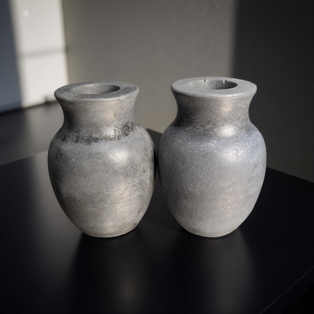 Mini Concrete Vase – Small Modern Bud Vase for Dried Flowers or Tealight Candles, Minimalist Event Table Decor, Bulk Wedding Favor, 3.2" Handmade Cement Vase