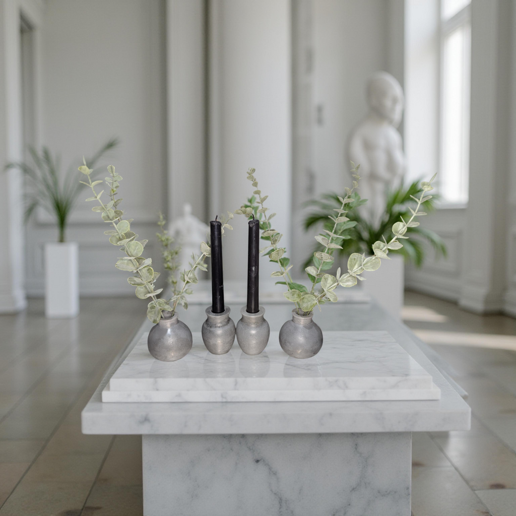 Mini Concrete Vase – Small Modern Bud Vase for Dried Flowers or Tealight Candles, Minimalist Event Table Decor, Bulk Wedding Favor, 3.2" Handmade Cement Vase