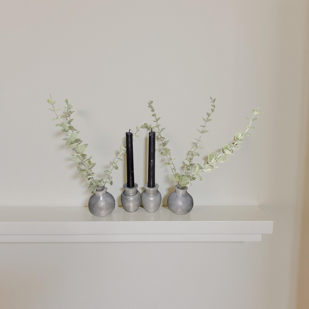 Small Round Concrete Vase | Minimalist Bud Vase & Propagation Station | Modern Industrial Cement Decor | Handmade Gray Accent Pot