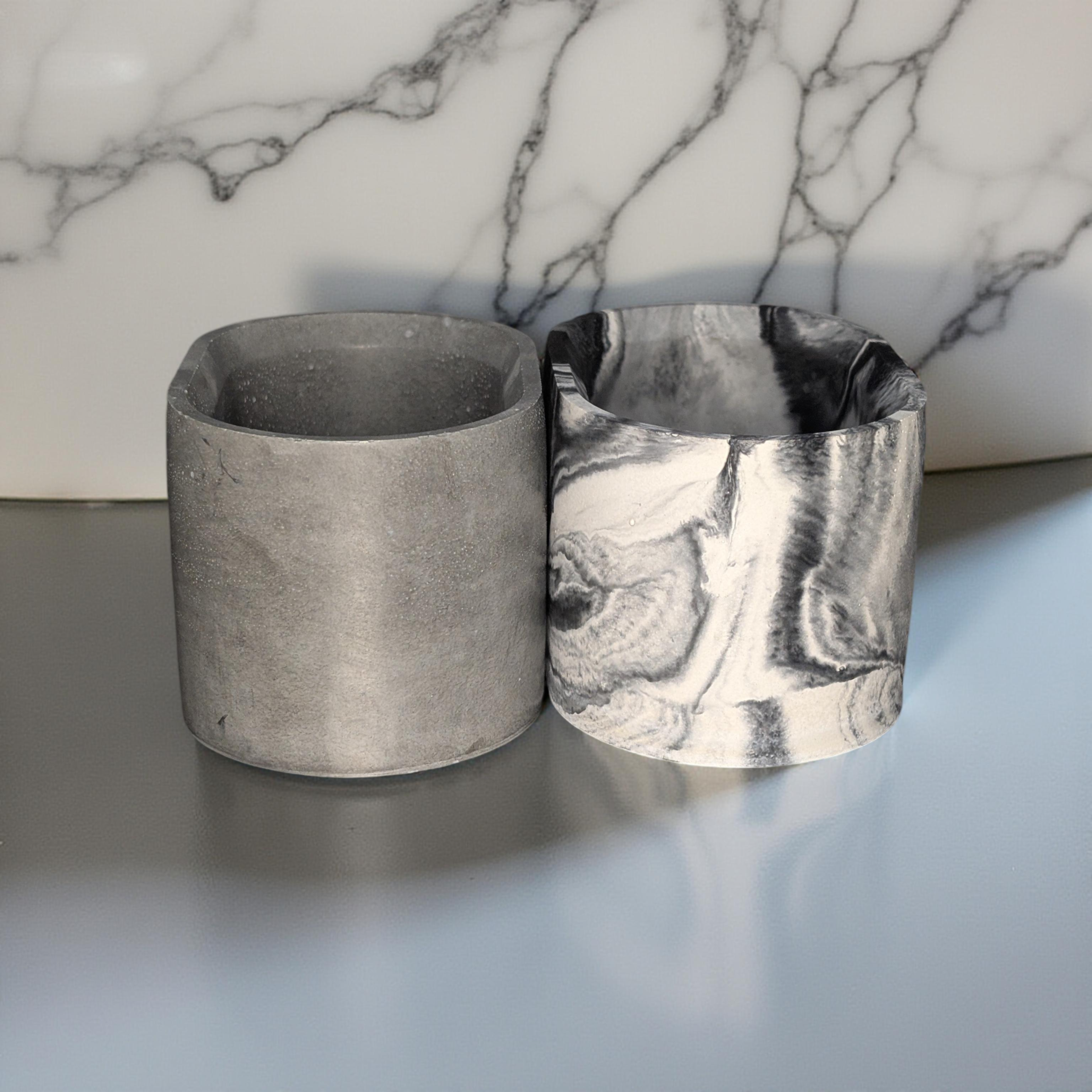 Concrete Oval Planter or Sponge Holder – Minimalist Handmade Cement Dish – Modern Home Decor – 4"x3" – Available in Grey or Marble Finish