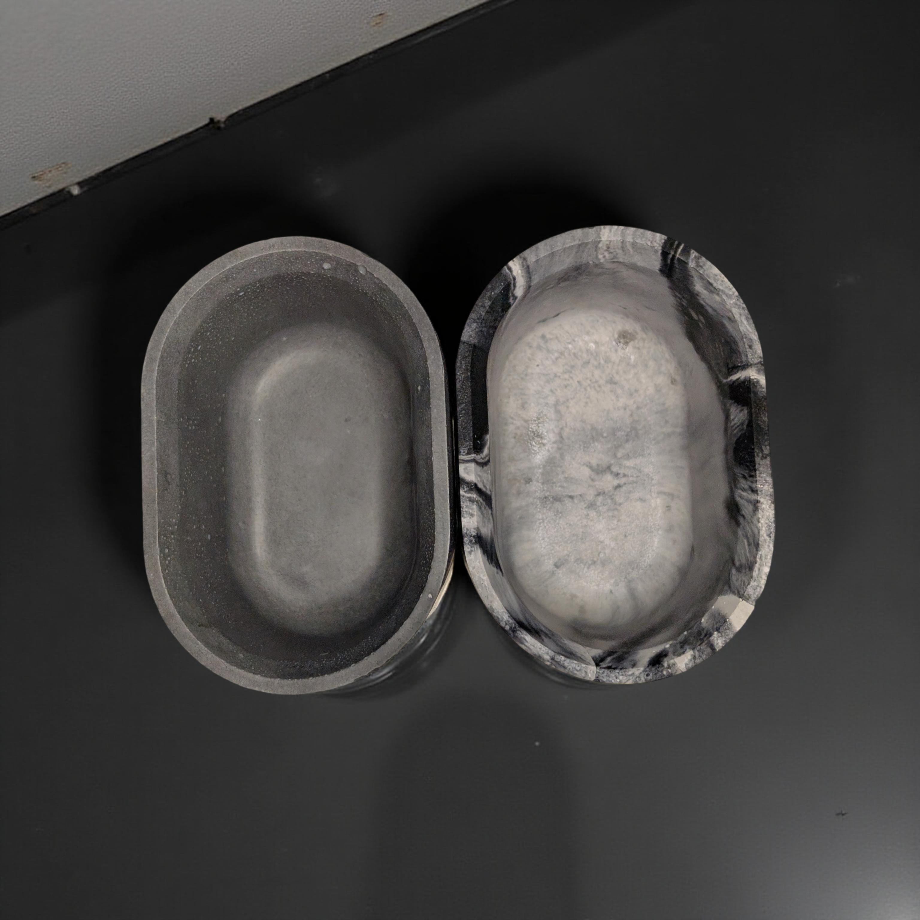 Concrete Oval Planter or Sponge Holder – Minimalist Handmade Cement Dish – Modern Home Decor – 4"x3" – Available in Grey or Marble Finish