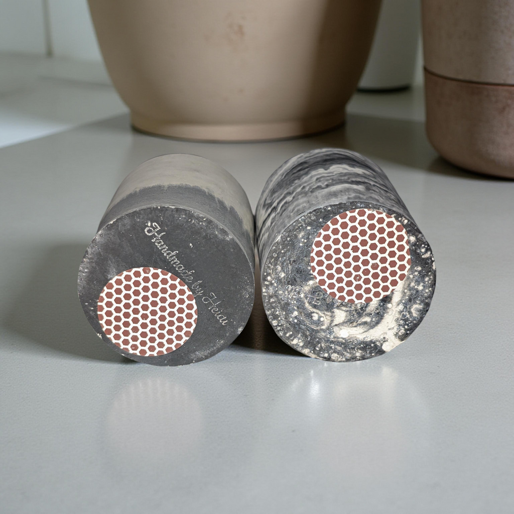 Concrete Match Holder with Striker – Modern Match Jar with 50 Green-Tipped Matches | Handmade Minimalist Home Decor, Candle Accessory Gift