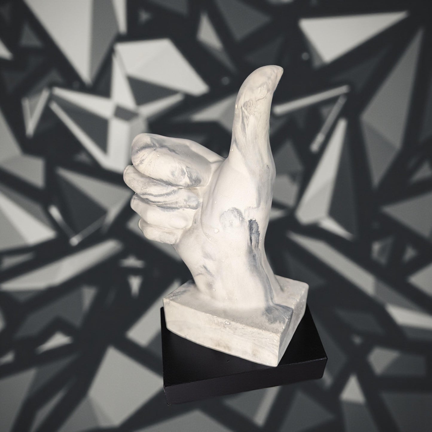 Marbled Concrete Thumbs Up Statue | Modern Hand Sculpture | Unique Desk & Shelf Decor | Motivational 'Good Job' Gift | Handcrafted